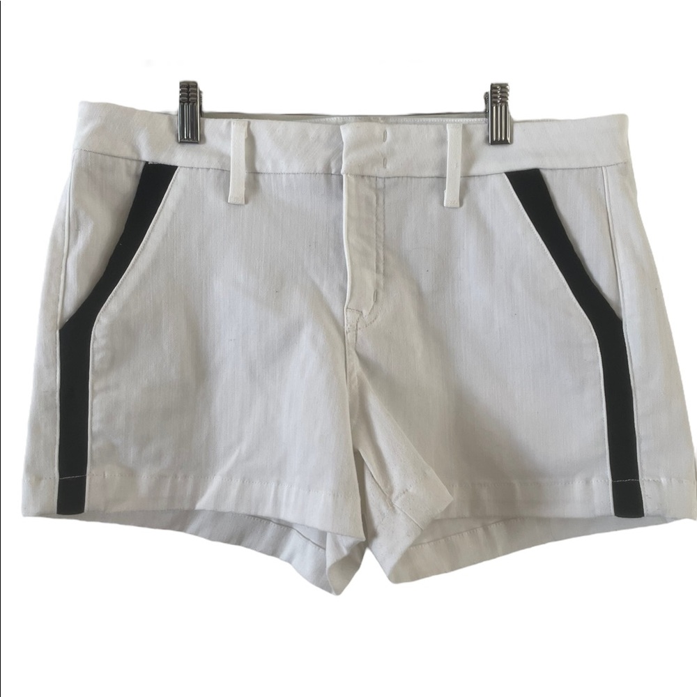Level 99 White Shorts with Black Trim